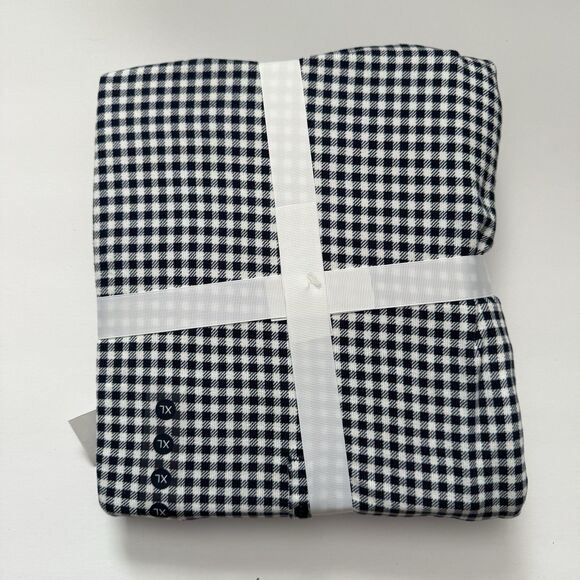 NWT Charter Club Women 2 Piece Pajama Set Blue White Gingham Check Soft Knit - Picture 3 of 3